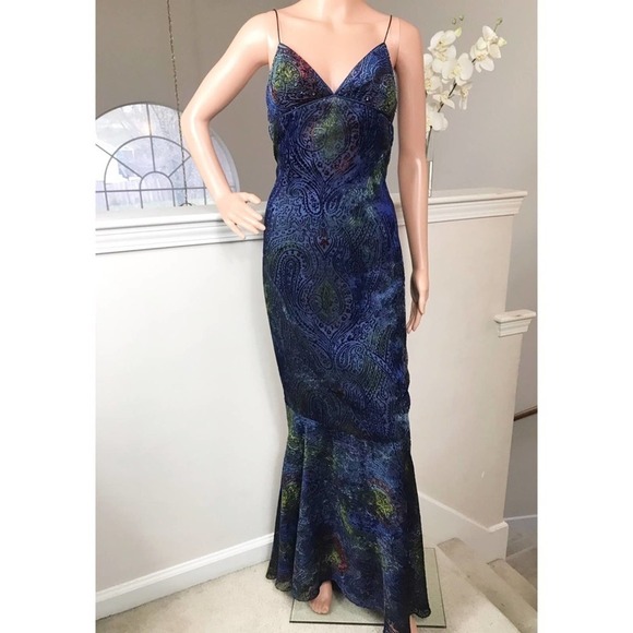 Phoebe, Beautiful Blue Multi Colored Maxi … - Picture 1 of 7